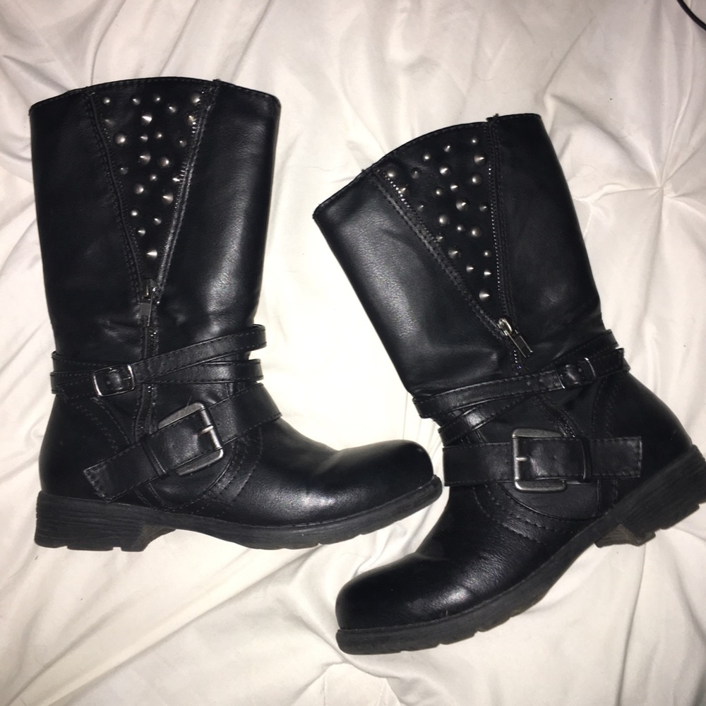 Black studded boots